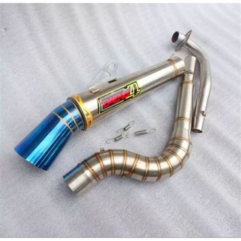 Set Big Elbow Daeng Sai Canister Pipe Muffler For Wave Xrm Fury