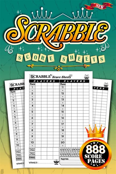 Scrabble Score Sheets 888 Scorekeeping Sheets Scoreboard Basic Pads