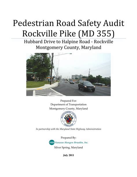 Pdf Pedestrian Road Safety Audit Rockville Pike Md 355 · Pedestrian