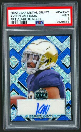 Kyren Williams Rc Auto Blue Mojo Leaf Metal Draft Psa Notre