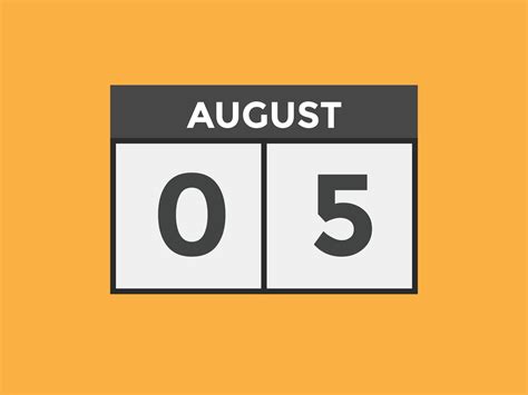 august 5 calendar reminder. 5th august daily calendar icon template ...