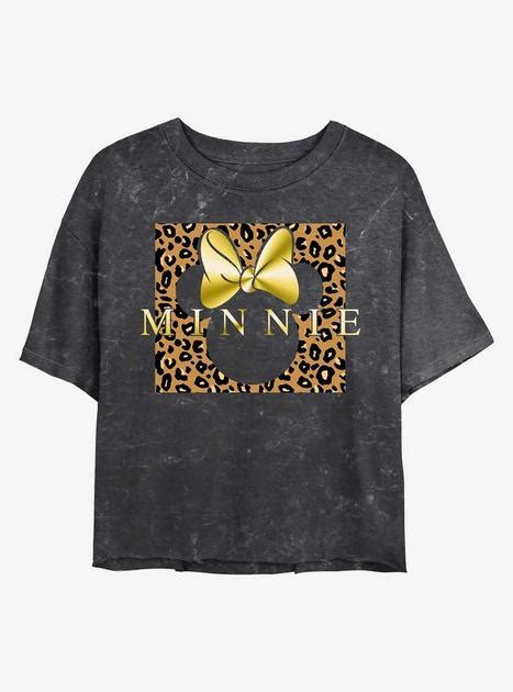 Disney Minnie Mouse Leopard Minnie Mineral Wash Crop Girls T Shirt