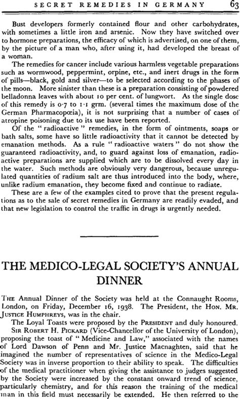 The Medico Legal Society S Annual Dinner