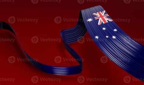 Flag Of Australia Waving Ribbons D Illustration Stock Photo