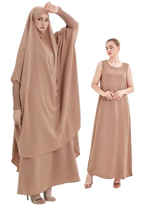 Mawwadahh Jilbab Dresses Abayas For Women Muslim With Niqab Prayer