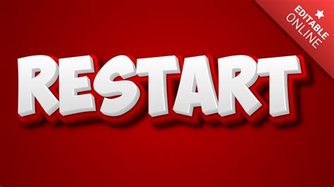 Restart | Text Effect Generator | TextStudio