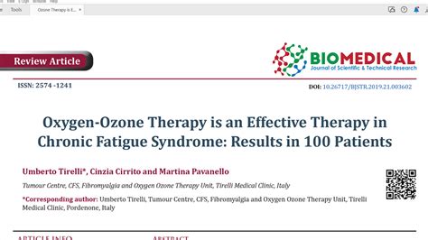 Oxygen Ozone Therapy Is An Effective Therapy In Chronic Fatigue Syndro Nz