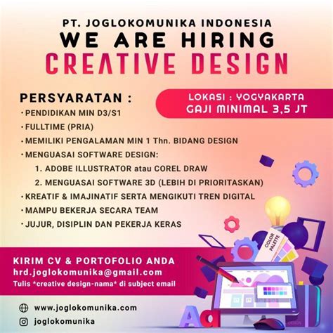 Lowongan Kerja Creative Design Di Pt Joglokomunika Indonesia