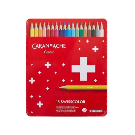 Caran D Ache Swisscolor Matite Colorate Permanenti Set 18pz Astuccio Di