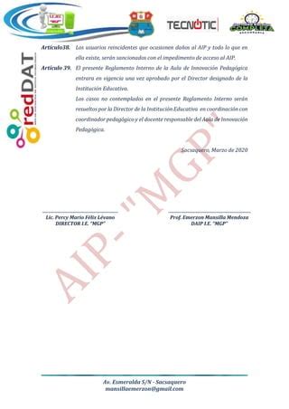 Reglamento Interno AIP I E MGP 2020 PDF