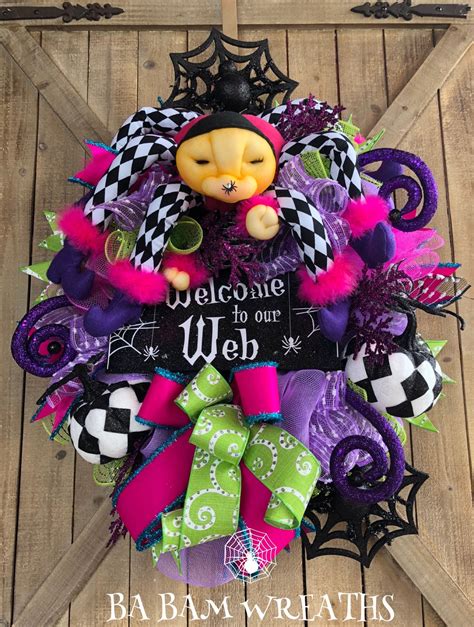 SALE, Halloween Spider Wreath, Halloween Wreath, Spider Wreath, Fall ...