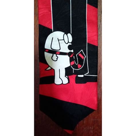 Dilbert & Dogbert Comic Strip Silk Black and Red Stri… - Gem