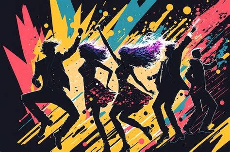 Un Cartel Colorido Con Un Grupo De Personas Bailando Y Las Palabras