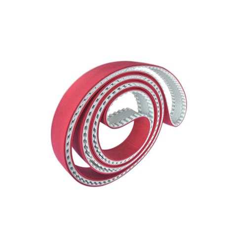 Qcustomized Wear Resisting Pu Red Rubber Coating Timing Belt China