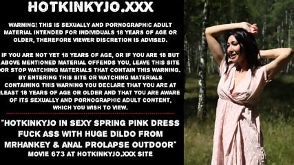 Hotkinkyjo In Sexy Spring Pink Dress Fuck Ass With Huge Dildo From Mrhankey Anal Prolapse