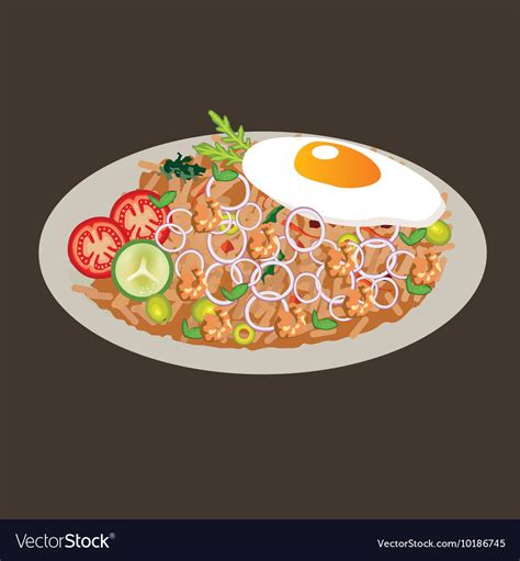 Fried rice drawing cusine food Royalty Free Vector Image