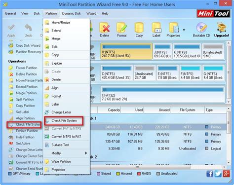 How To Check File System Minitool Partition Wizard Tutorial