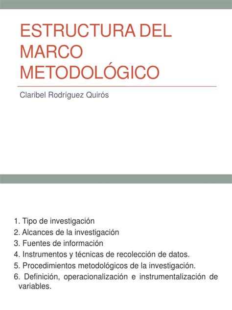 Estructura De Marco Metodologico Cuestionario Estadísticas