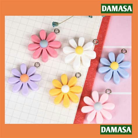 Jual 11 Pcs GROSIR Mote Liontin Bunga Daisy Gantung Diy Kalung Strap