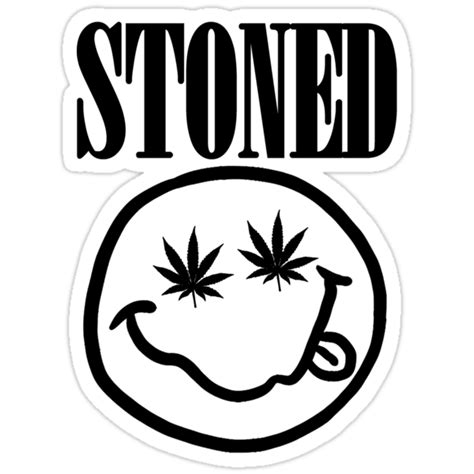 Stoned Black On White Stickers By Fagbitch Redbubble