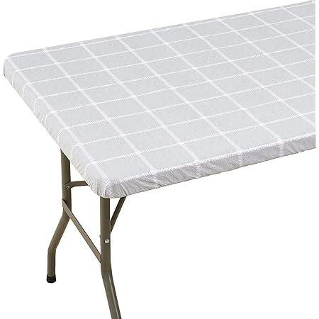 Amazon Toptablecloth Table Cover Silver Patterned Elastic On The