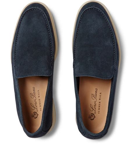 Lyst Loro Piana Summer Walk Suede Loafers In Blue For Men