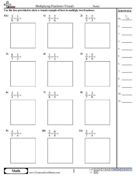 Multiplying Fractions Visual Worksheet Download Worksheets Library