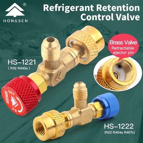 Hs R410a R22 Refrigeration Tool Air Conditioning Safety Valve Adapter Fitting Refrigeration