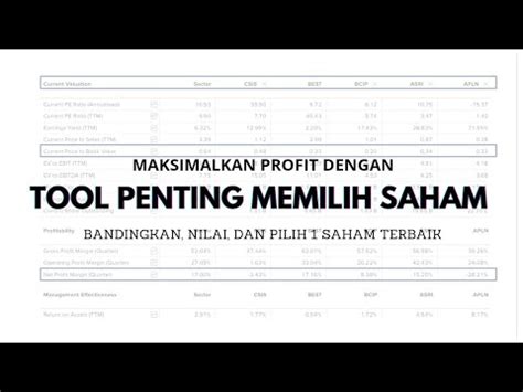 Mencari Saham Bagger Dengan Cara Membandingkan Saham Di Stockbit Pemula