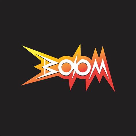 Boom Logo Text Typography Word Font Bomb Fire Ready To Boom