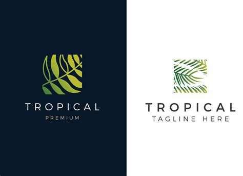 Exotic And Luxury Tropical Leaf Logo Design Template 12939429 Vector