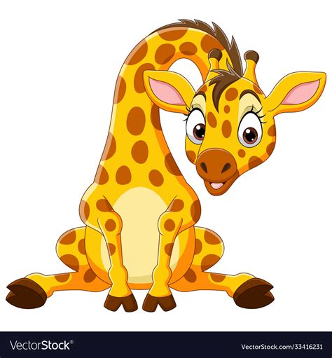 Cartoon Funny Bagiraffe Sitting Royalty Free Vector Image