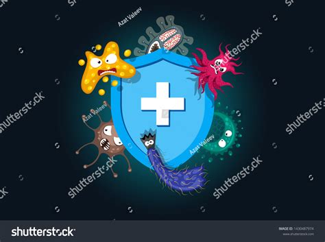 Immune System Concept Hygienic Medical Blue Stock Vector Royalty Free