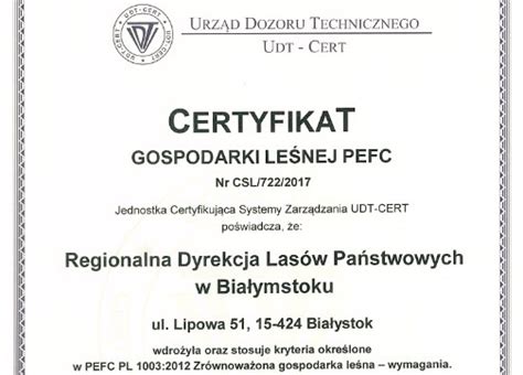 O certyfikacie PEFC RDLP Białystok Komentarz DREWNO PL