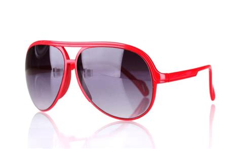 Premium Photo | Women's red sunglasses isolated on white