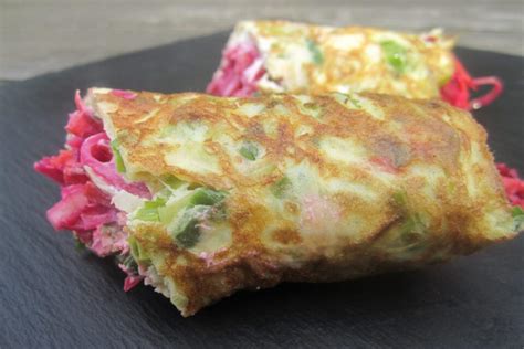 Prei Omelet Wrap Gevuld Met Groenten En Feta Sprankenhof