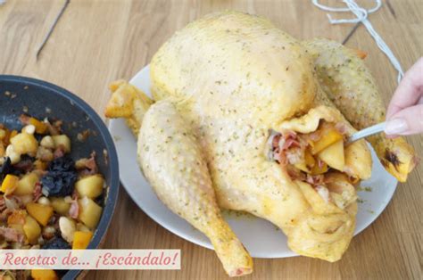 Pularda Rellena Al Horno Con Guarnici N De Patatas Marinadas Y