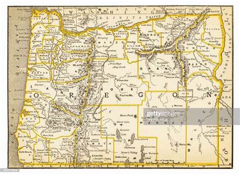 Map Of Oregon 1893 High Res Vector Graphic Getty Images