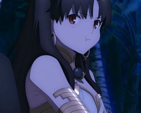 An Anime Character With Long Black Hair And Red Eyes Standing In Front