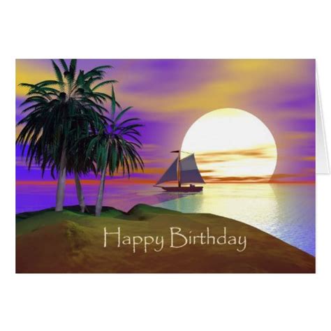 Sonnenuntergang Segel Geburtstag Grußkarte Zazzle