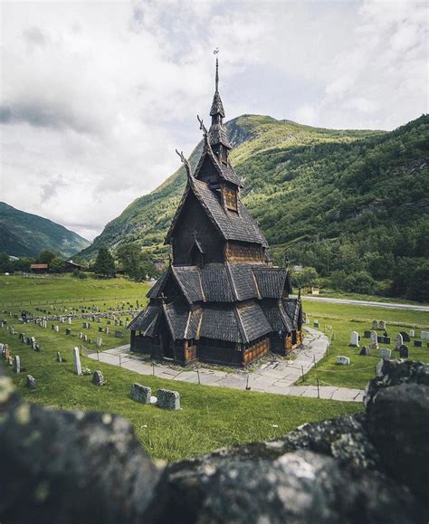 Viking ancient church Borgund Stave Church, Norway. Photo by ...