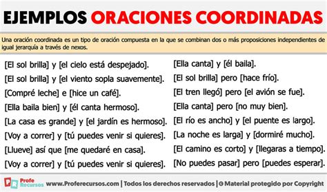 Ejemplos De Oraciones Coordinadas