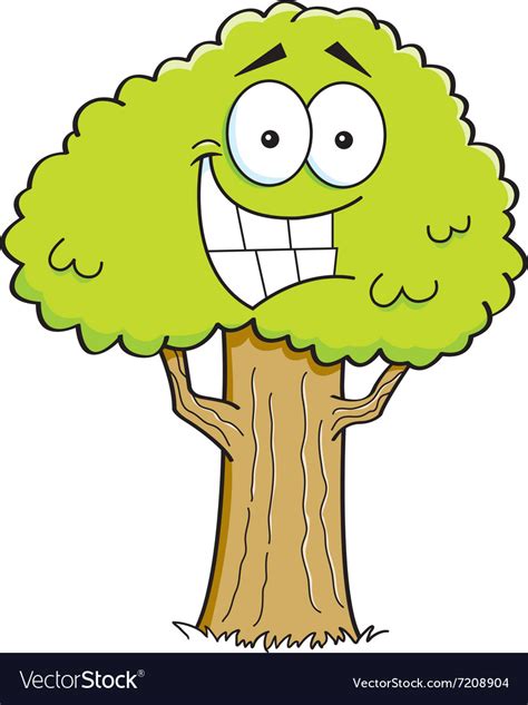 Cartoon Smiling Tree Royalty Free Vector Image