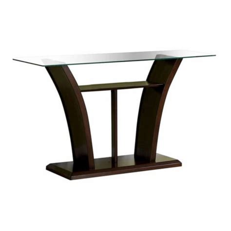 Furniture Of America Lantler Contemporary Glass Top Console Table In