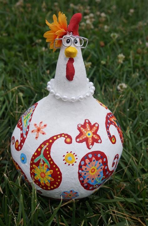 Chicken Gourd By Freesekim On Deviantart Hand Painted Gourds Gourds Crafts Painted Gourds