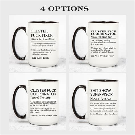 Personalized Cluster Fuck Fixer Mug Gift For Boss Gift For Problem Solver Funny Boss Mug