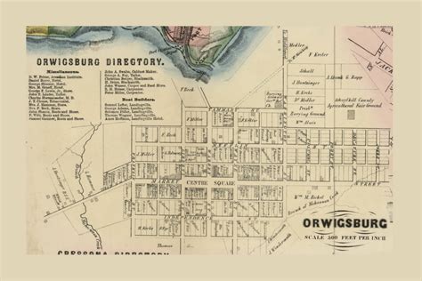 Orwigsburg West Brunswick Township Pennsylvania Old Town Map