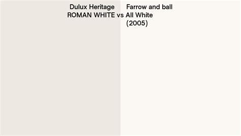 Dulux Heritage Roman White Vs Farrow And Ball All White 2005 Side By Side Comparison