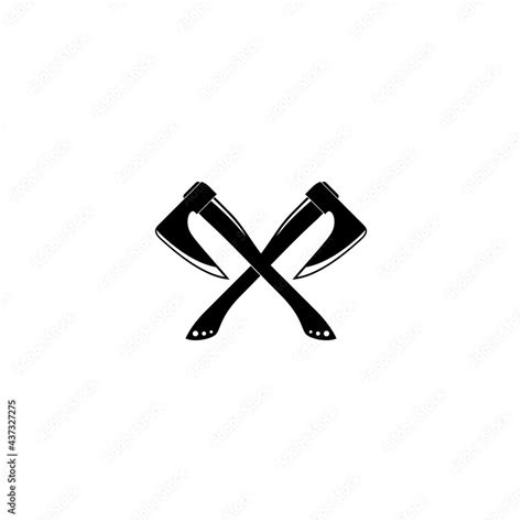 Vintage Crossed Viking Axes Vector Illustration Stock Vector | Adobe Stock