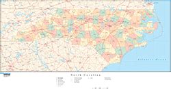 North Carolina Wall Maps Get The State Wall Maps You Need MapSales